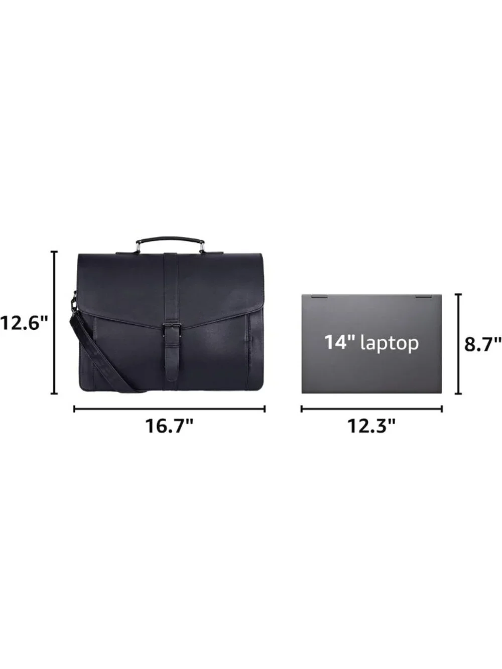 Stylish Leather Briefcase for 15.6